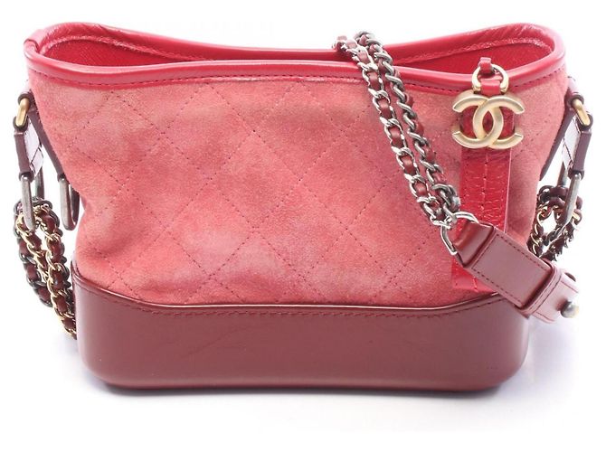 Borsa a tracolla Chanel Gabrielle de Small Hobo Rosso Bordò