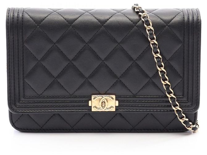 Borsa a tracolla Chanel Boy Matelassé Nero