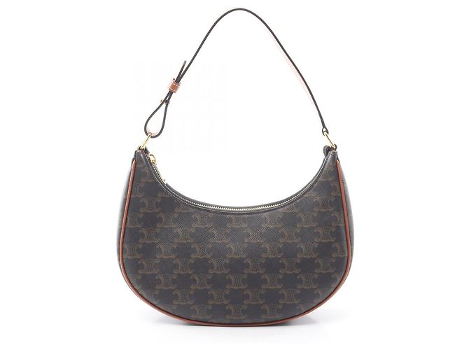 Céline Sac à épaule Celine AVA Triomphe Marron Noir