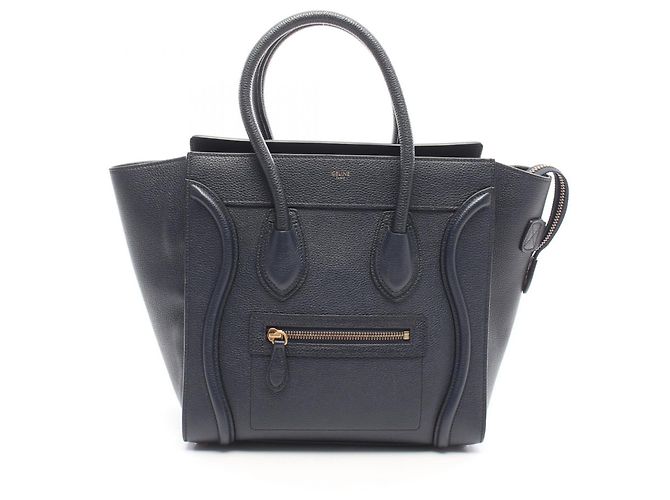 Céline Sac à main Celine Luggage Micro Shopper Bleu Marine
