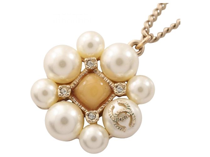 Collana Chanel Coco Mark Flower Bianco D'oro