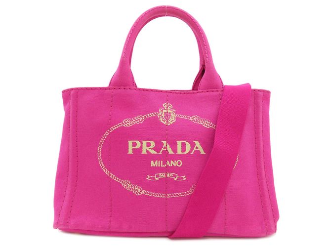 Prada Canapa Mini 2-Way Handbag Pink