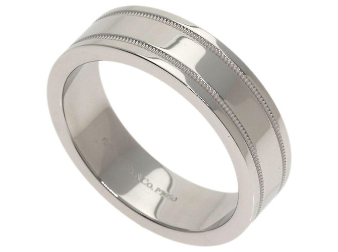 Autre Marque Anillo Alianza Double Milgrain de Platino Tiffany & Co.