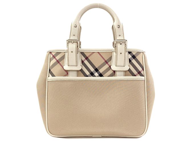 Burberry Check Handtasche Weiß Beige