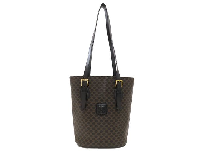 Céline Celine Macadam Muster Tote Bag Braun Schwarz