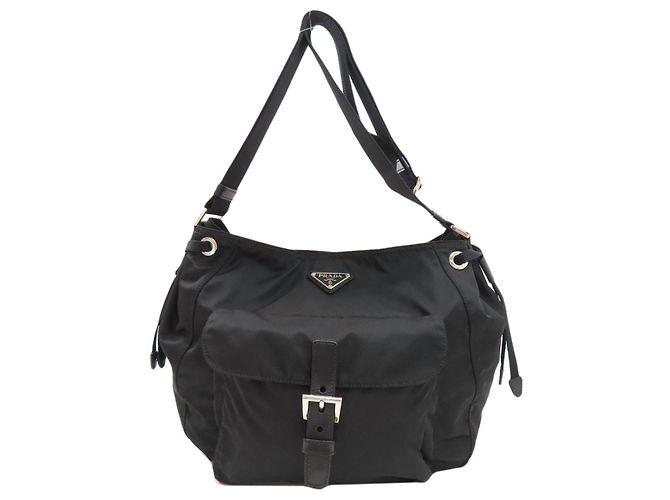 Sac à épaule Prada en nylon Noir