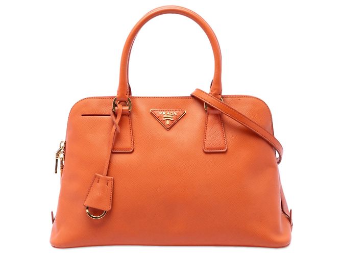 Sac Satchel Prada Orange Medium Saffiano Lux Promenade