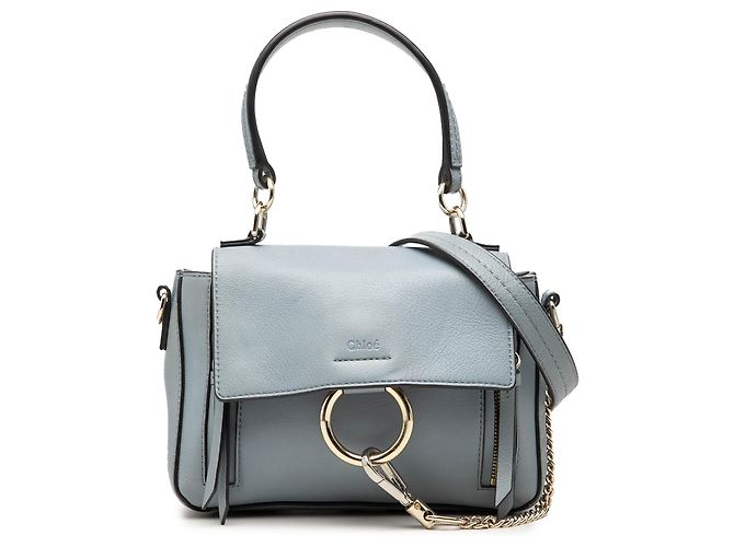 Bolsa Faye Day Mini em couro azul Chloé Azul claro