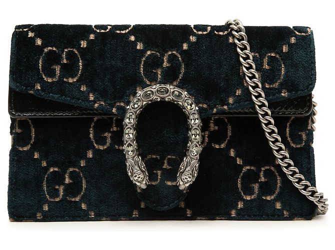 Borsa a tracolla Gucci Mini GG Dionysus in velluto blu Blu scuro