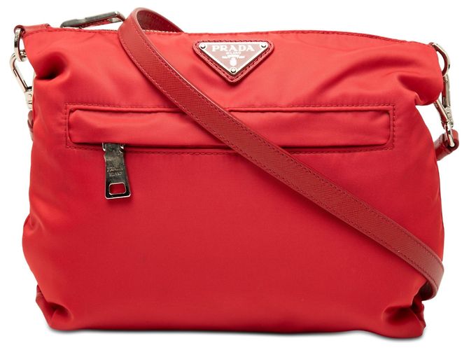 Borsa a tracolla Prada in Tessuto rossa con zip Rosso