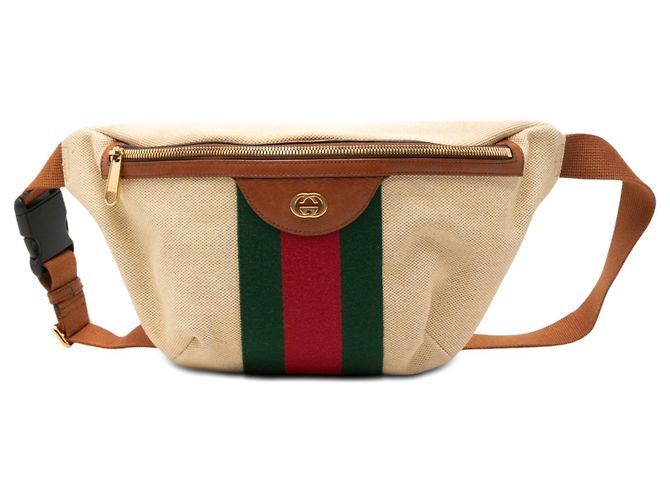 Gucci Beige Canvas Web Belt Bag