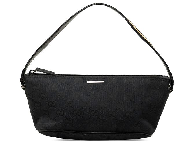 Gucci Black GG Canvas Web Boat Nero