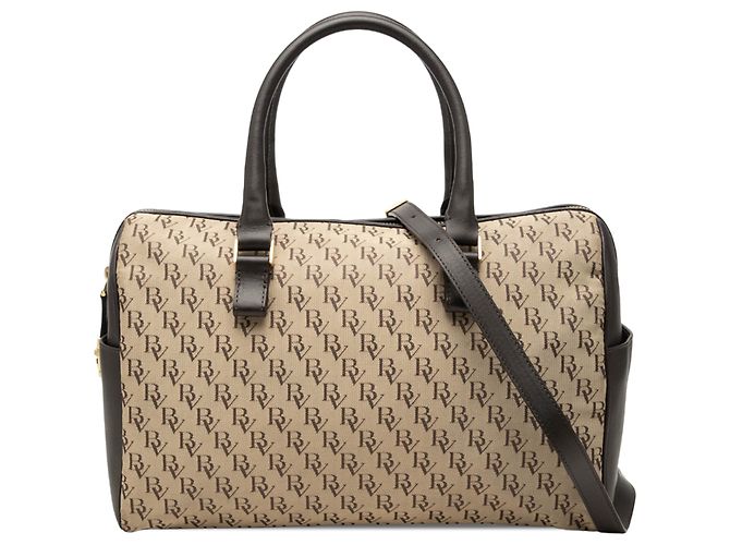 Borsa Satchel Bottega Veneta Beige BV Monogram Canvas