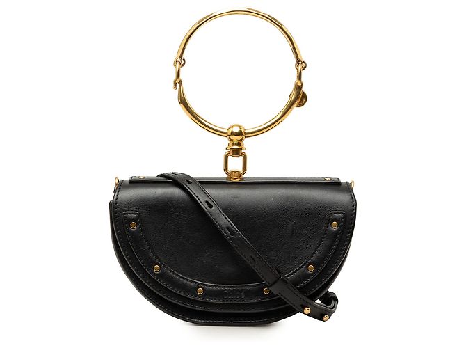 Bolsa Satchel Nile Mini em couro de bezerro preto Chloé