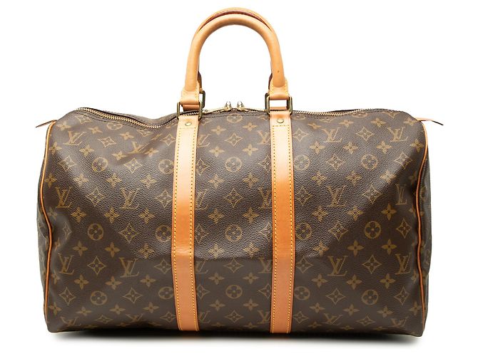 Louis Vuitton Brown Monogram Keepall 45 Marrom