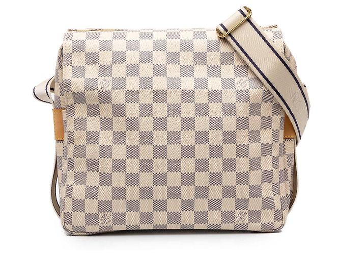Louis Vuitton White Damier Azur Naviglio Branco