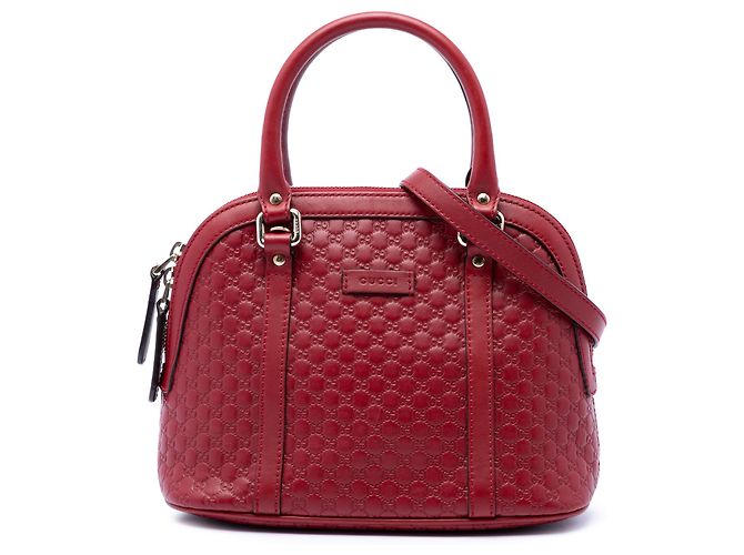 Gucci Red Mini Microguccissima Dome Satchel Rouge