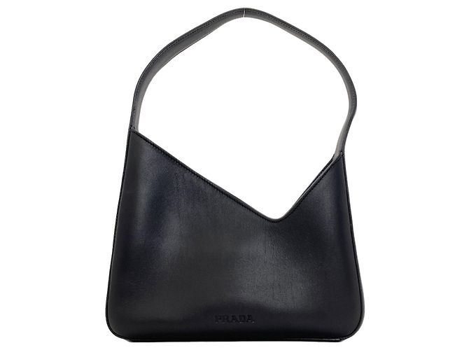 Prada Asymmetrical Hobo One-Shoulder Bag Black