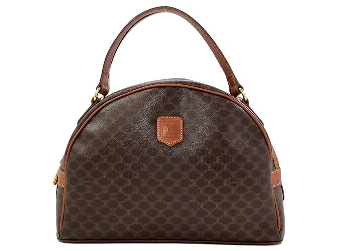 Céline Celine Macadam Pattern Handbag Brown