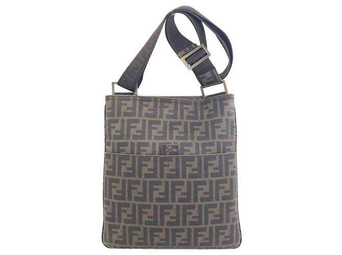 Bolsa de ombro Fendi com padrão Zucca Marrom