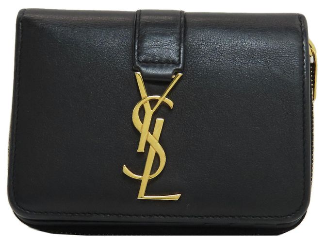 Yves Saint Laurent Cassandra Bi-fold Geldbörse Schwarz