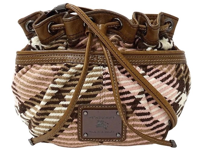 Sac à main en laine Burberry Blue Label Marron Rose Bleu