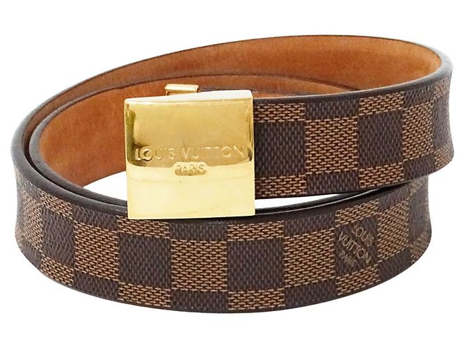 Louis Vuitton Men's Damier Canvas Belt Brown