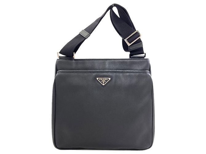 Prada Logo Hardware Shoulder Bag Black