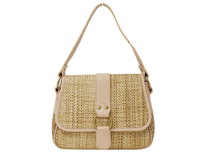 Chloé Beige Pink Strohhandtasche