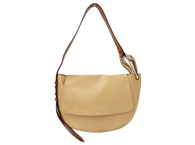 Bolsa de ombro Chloé em couro bege
