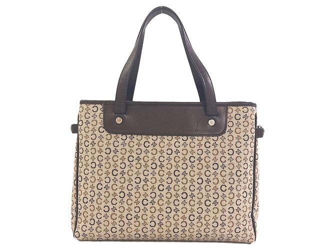 Céline Celine C Macadam Canvas Tote Bag Brown