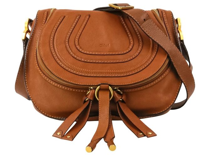 Borsa a tracolla in pelle Chloé Chloe Marcie Marrone