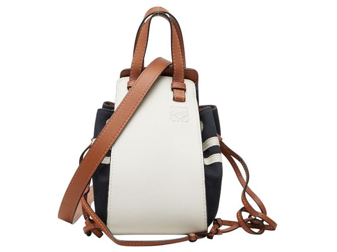 Sac à main Loewe Anagram Hammock Sailor Blanc Bleu Marine