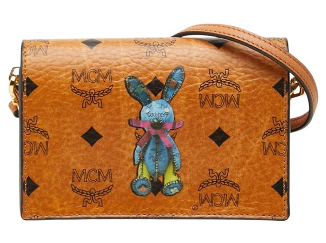 Bolsa Tiracolo MCM Rabbit Visetos Marrom