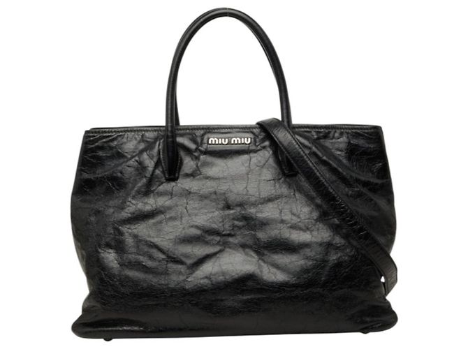 Sac à épaule Miu Miu VITELLO Noir