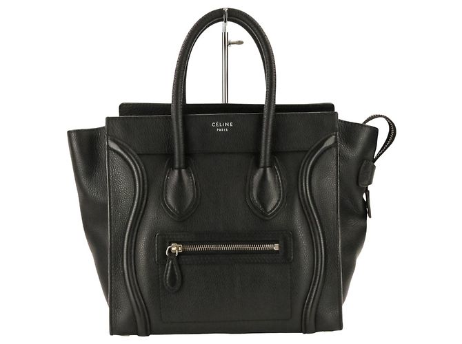 Céline CELINE Luggage Micro Shopper Tote Bag Black