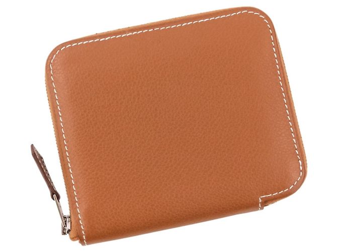 Hermès Hermes Azap Compact Silk In Evercolor Wallet Black Yellow