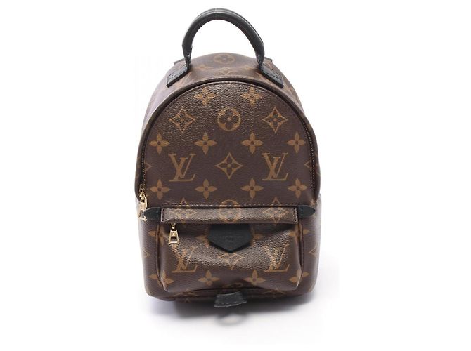 Mochila Louis Vuitton Palm Springs Mini Monogram Marrom Preto Monograma