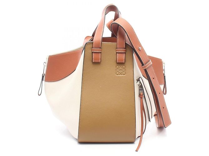 Sac à main 2-Way Loewe Hammock Small Marron Blanc