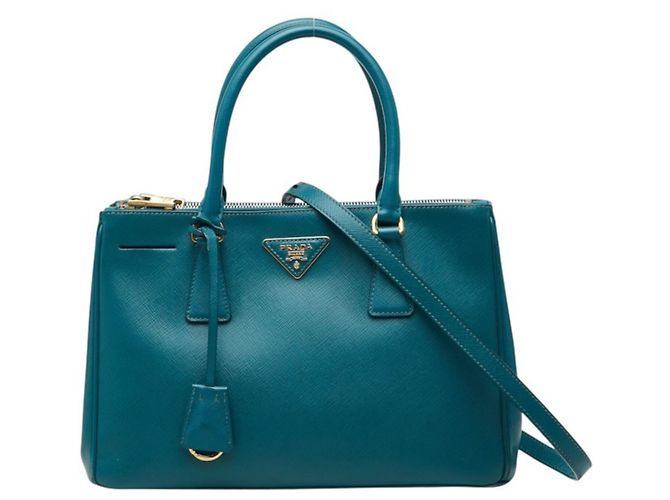 Prada Galleria Triangle Logo Plate Handbag Orange