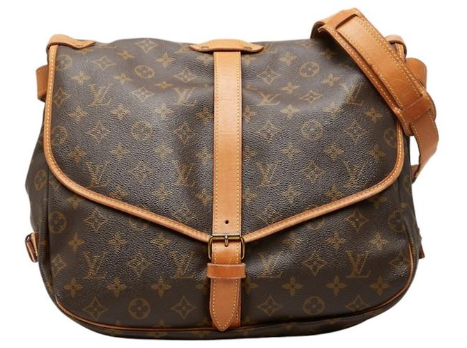 Borsa a tracolla Louis Vuitton Monogram Saumur 35 Marrone