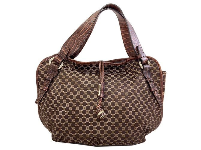 Céline Celine Macadam Bittersweet Tote Bag Braun