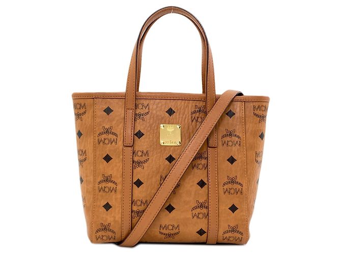 Borsa a mano 2-Way MCM in PVC marrone