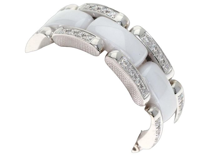 Chanel Ultra Diamond White Ceramic Ring #53