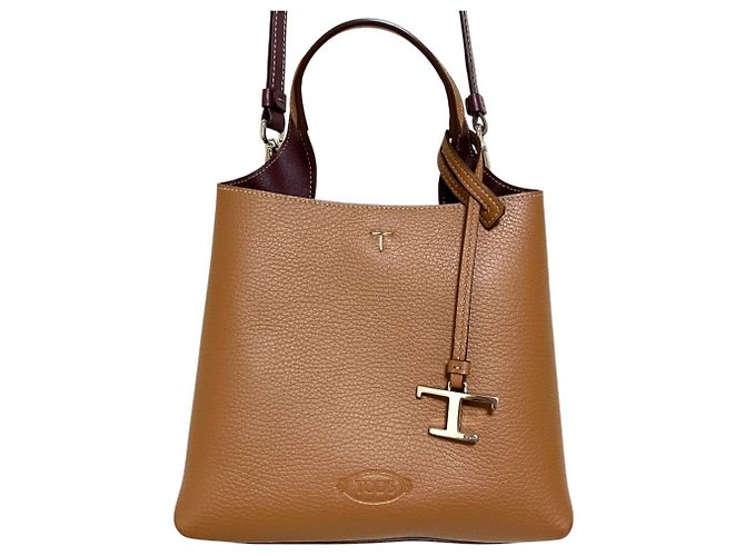 Saco Tote T-Timeless Micro em couro TOD'S Marrom