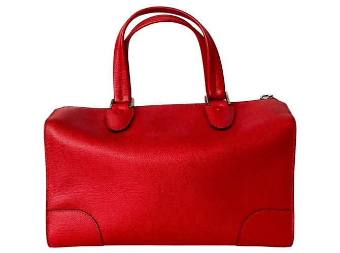 Bolsa Boston Babila em couro Valextra Vermelho
