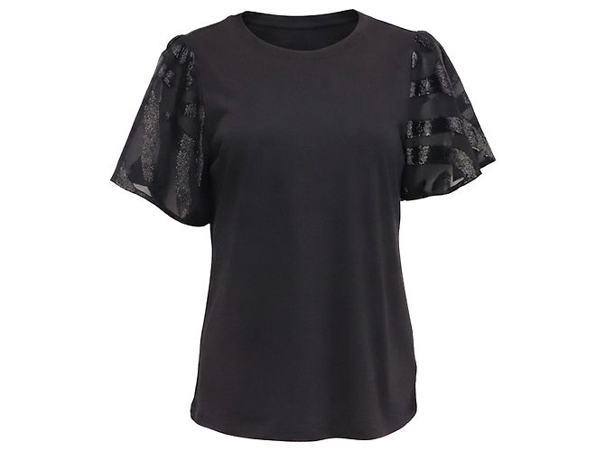 Michael Kors Bluse mit Glockenärmeln aus schwarzer Baumwolle