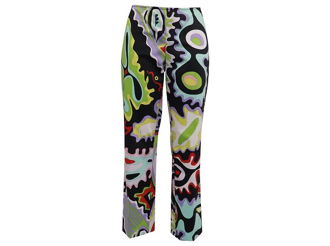 Emilio Pucci Abstract Printed Pants in Multicolor Cotton Multiple colors
