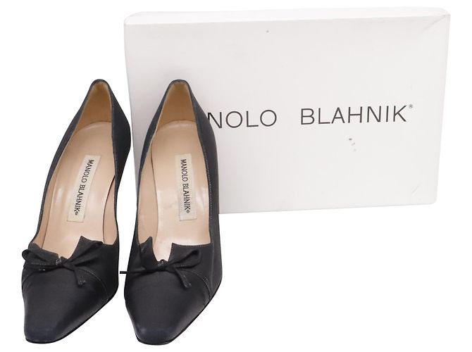 Décolleté Slingback Manolo Blahnik in pelle nera Stampa python