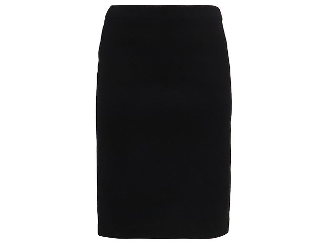 Saia lápis Giorgio Armani em lã preta Preto